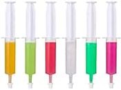 Hetkrishi 6pc Reusable 2oz Party Syringe Shooters Jello Shot Syringes with Caps Great for Holiday Parties