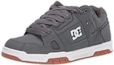 DC Men's Stag Low Top Skate Shoe, Grey/Gum, 11