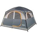 UNP Tents 6 Person Waterproof Windproof Easy Setup,Double Layer Family Camping Tent with 1 Mesh Door & 5 Large Mesh Windows -10'X9'X78in(H) Gray