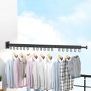 Wall-Mounted Foldable Aluminum Alloy Clothes Drying Rack Perfect for Balcony