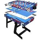 Multi Combo Game Table, vocheer 4 in 1 Multi Function Game Table,Foldable, Hockey Table, Foosball Table with Soccer, Pool Table, Table Tennis Table for Adults and Children, Game Room and Home