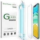 amFilm 2 Pack OneTouch Tempered Glass Screen Protector Guard for iPhone 11, iPhone XR (6.1") with Easy Installation Kit Transparent