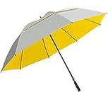 SunTek 68” UV Protection Windcheater Umbrella with Vented Canopy - Silver/Yellow