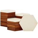 60 Pack Unfinished Wooden Hexagon Pieces for DIY Crafts, 3 Inch Cutouts for Wood Burning, Painting, Wall Decorations