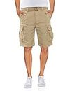 Unionbay Pantaloncini cargo da uomo, con cintura, taglie grandi e alte - Beige -