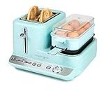 Nostalgia Classic Retro 3-in-1 Breakfast Station, 2-Wide Slot Toaster With Adjustable Toasting Control, Non-Stick Griddle, 6 Capacity Egg Cooker With Lid