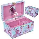 Party with Emma Unicorn Jewelry Box Music Box for Girls & Boys Musical Girls Jewelry Organizer Box Granddaughter Gifts for 3 4 5 6 78 Year Old Girls