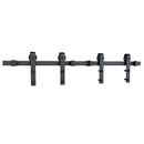 Solid Steel Sliding Barn Door Hardware Kit for Double Wood Doors w/Routed Floor Guide in Black Architectural Products by Outwater L.L.C | Wayfair
