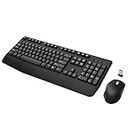 Wireless Keyboard and Mouse Combo, EDJO 2.4G Full-Sized Wireless Ergonomic Keyboard with Wrist Rest, 3 Adjustable DPI Optical Mouse, for Computer/Laptop/PC/Windows/Mac
