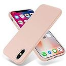 OTOFLY Liquid Silicone Gel Rubber Full Body Protection Shockproof Case for iPhone Xs/iPhone X，Anti-Scratch&Fingerprint Basic-Cases，Compatible with iPhone X/iPhone Xs 5.8 inch (2018) Pink