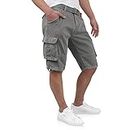 Indicode Kjeld Herren Cargo Shorts mit 6 Taschen inkl. Stoffgürtel aus 100% Baumwolle | Kurze Hose Bermuda Sommer Herrenshorts Short Men Pants Cargohose kurz Sommerhose für Männer