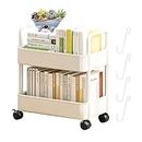 Bookcase - Multi-Layer Capacity - Multifunctional Storage Trolley, Offices, Living Room, Kitchen, Mobile Storage Box with Wheels | Movable Storage Book Shelves for Bedroom Living Room Home School