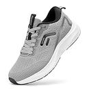 FitVille Mens Wide Walking Shoes Wide Width Sneakers for Men Running Shoes Wide Toe Box Shoes for Plantar Fasciitis Foot Pain Relief Foggy Gray 11.5 Wide