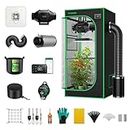 VIVOSUN GIY Smart Grow Tent System 2x2, WiFi-Integrated Grow Tent Kit, with Automate Ventilation and Circulation, Schedule Full Spectrum 100W LED Grow Light, and GrowHub E42A Controller