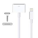 Apple Lightning to 30 Pin Adapter,MFi Certified 8 Pin Male to 30 Pin Female Connector Converter with iPhone Lightning Charger Cable Cord Compatible iPhone 12 11 X 8 7 6P 5S 4S 4 3 3G/iPad/iPod White