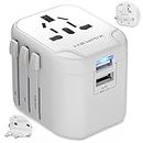 HEYMIX LIFE International Travel Adapter USB, Universal Travel Plug Power Adapter, All in One Australia to EU/UK/US/India/Asia Bali World Travel Wall Charger AC Converter Dual USB for Phones & Laptop