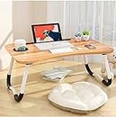 LIFACTURE Laptop Bed Tray Table, Laptop Desk for Bed,Foldable Lap Desk Stand Notebook Desk Adjustable Laptop Table for Bed Portable Notebook Bed Tray Lap Tablet with Cup Holder (Wood)