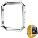 Fitbit Blaze Frame Silver, AISPORTS Fitbit Blaze Accessory Frame Stainless Steel Metal Watch Frame Holder Shell Replacement Housing Protective Case Cover for Fitbit Blaze Smart Watch