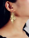 Fashion Jewellery Gold Hollow out Disc Charm Dangle Earrings Women Accessories