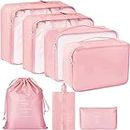 BESTOTTAM 7 Set Packing Cubes with Shoe Bag & Electronics Bag - Luggage Organizers Suitcase Travel Accessories (pink)
