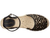 $390 NEW Oscar de la Renta TINA Espadrilles Black Raffia Leather Flats Shoes 38