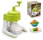 BAREPEPE Ice Gola Maker Machine Manual ice Gola Slush Maker Machine with Sharp Blades Ice Crusher Snow Grinder - 3 Bowl 1 Glass 6 Sticks and 1 Dish - Color as Available