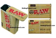RAW Rolling Papers Slide Top Tin Metal Cigarette Box Storage Tobacco Can