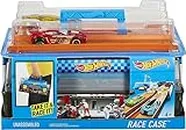 Hot Wheels Race Case Track Set With 2 Hot Wheels Cars, Dual Launcher For Side-By-Side Racing, Storage Container, Toy For Kids 4 Years Old & Up