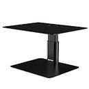 BoYata Monitor Riser Stand, Adjustable Height Metal Desktop Stand Storage Organizer Compatible with TV, PC, Laptop, Computer, iMac, and All Screen Display-Black