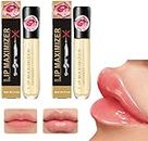 2pcs Vitamin E Lip Plumping Serum, Lip Maximizer Hyaluronic Lip Plumper, Lip Plumping Serum Instant Lip Filler