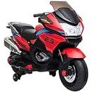 Aosom 12V Kids Motorcycle with Training Wheels, Battery-Operated Motorbike for Kids with Lights, Music, up to 3.7 Mph, Red