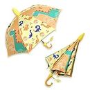 Wolpin Umbrella for Men, Women, Kids with Whistle, Girls, Boys Umberallas for Rain Windproof Umbrella with Cover Large Long & Non-Foldable Umbrella (Yellow)