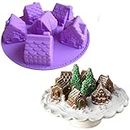 FantasyDay 3D House Shaped Silicone Cake Moulds/Non Stick 6-Cavity Silicone Baking Tray/DIY Handmade Soap Making/Chocolate Mousse Muffin Jelly Candles Mold - Birthday Chrismas Decorating Tool #3