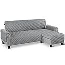TAOCOCO Couch Slipcover L Shape Sofa Cover Sectional Couch Chaise Lounge Cover Reversible Sofa Cover Furniture Protector Cover for Home DÃƒ©cor (Light Gray, Large)