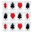 24 Casino Party Shot Cups, Mini 2 oz Plastic Shot Glasses Casino Party Decoration, Game Night Party Decoration, Poker Party Decoration, Las Vegas Party Decoration, Casino Uno Birthday Party Decoration