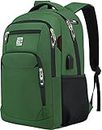 Laptop Backpack,Business Travel Anti Theft Slim Durable Laptops Backpack with USB Charging Port,Water Resistant College Computer Bag for Women & Men Fits 15.6 Inch Laptop and Notebook-Green