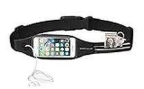 Rhino Valley Running Belt Waist Pack, Water Resistant Sports Fanny Pack for Women Men, Belt Bag with Dual Pockets and Adjustable Waist Strap, Workout Phone Holder for iPhone 15/14/13 Pro/13/12 Pro/12