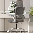 Mimoglad Office Chair, High Back Ergonomic Desk Chair with Adjustable Lumbar Support and Headrest, Swivel Task Chair with flip-up Armrests for Guitar Playing, 5 Years Warranty (Modern, Grey)