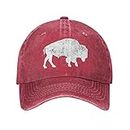 Distressed Buffalo Retro Bison Animal Lover Gift Cowboy Hat Baseball Cap Trucker Hat Summer Baseball Hats Summer Hats Red