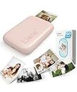 Liene Photo Printer, 2x3 Mini Instant Portable Color Mono Picture Printer w/ 50 Zink Adhesive Paper, Bluetooth 5.0, Compatible w/iOS & Android, Small Photo Printer for iPhone, Smartphones, Pink