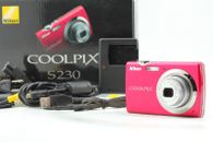 [COMO NUEVO en Caja] Cámara digital Nikon COOLPIX S230 10,0 MP rojo rosa de JAPÓN 126