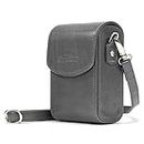 MegaGear MG1433 Panasonic Lumix DC-ZS200, TZ200, Leica C-Lux Leather Camera Case with Strap - Gray
