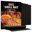 AOOCAN Grill Mat - Set of 5 Heavy Duty Grill Mats Non Stick, BBQ Outdoor Grill & Baking Mats - Reusable, Easy to Clean Barbecue Grilling Accessories - Work on Gas Charcoal Electric - Extended Warranty