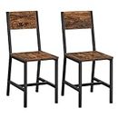VASAGLE Dining Chair Set of 2, Industrial Accent Chairs, for Dining Room, Living Room, Kitchen, Rustic Brown and Black ULDC092B01V1