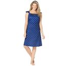 Plus Size Women's Short Supportive Gown by Dreams & Co. in Evening Blue Dot (Size 2X)