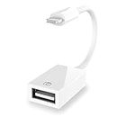 Lightning to USB Camera Adapter,Lightning to USB Female OTG Adapter for iPad/iPhone14/13/12/11/X/XS/XR/8/7/6,Support Most USB Stick, Keyboard, Hub, MIDI,Plug and Play,No App Required