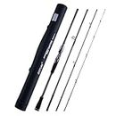GOTURE Travel Fishing Rods 30T, 4 Piece Fishing Rod, Surf Casting/Spinning Rod,Ultralight Fishing Baitcasting Rod 7' M-S for Saltwater Trout, Bass, Walleye, Pike Gray
