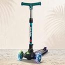 Baybee Phoenix Skate Scooter for Kids, Smart 3 Wheel Kids Scooter with 3 Height Adjustable Handle, Kick Scooter with Led PU Wheels & Rear Brake, Scooter for Kids 3 to 6 Years Boy Girl (Phoenix Green)