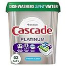 Cascade Platinum ActionPacs Dishwasher Detergent, Fresh, 62 count (Packaging May Vary)