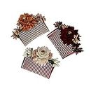 Accessher Multicolor Acrylic Comb Indo Western Fancy Hair Clip/Side Pin/Comb Pin/Jooda Pin Hair Accessories with Cloth flower for women and girls pack of 3